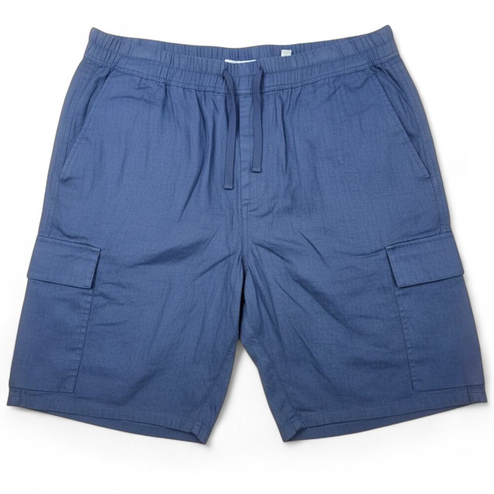 VINCE NWOT Linen Blend Shorts Men's XL Blue Drawstring Cargo Minimal Luxury